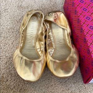Tory Burch Eddie Gold Flat
